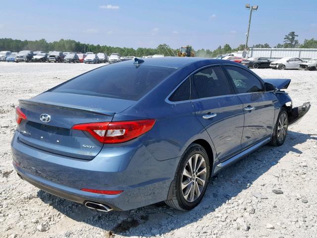 5NPE34AF3FH124301 - 2015 HYUNDAI SONATA SPO BLUE photo 4