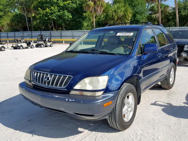 JTJHF10U120239762 - 2002 LEXUS RX 300 BLUE photo 2