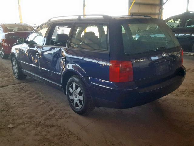 WVWHC63B81E033083 - 2001 VOLKSWAGEN PASSAT GLS BLUE photo 3