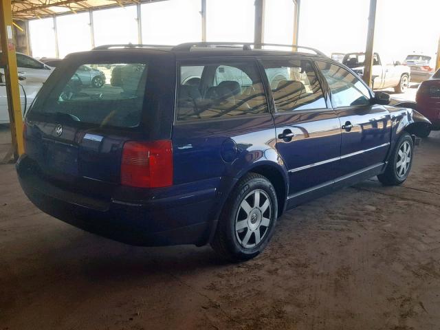 WVWHC63B81E033083 - 2001 VOLKSWAGEN PASSAT GLS BLUE photo 4