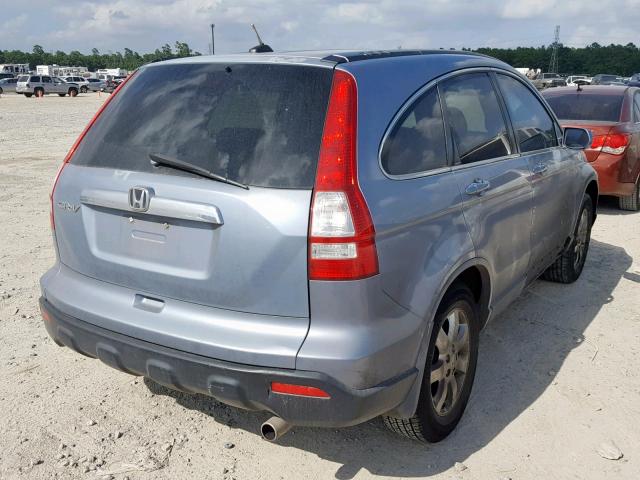 JHLRE38787C002795 - 2007 HONDA CR-V EXL BLUE photo 4