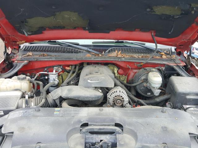 2GCEK19B351302694 - 2005 CHEVROLET SILVERADO RED photo 7