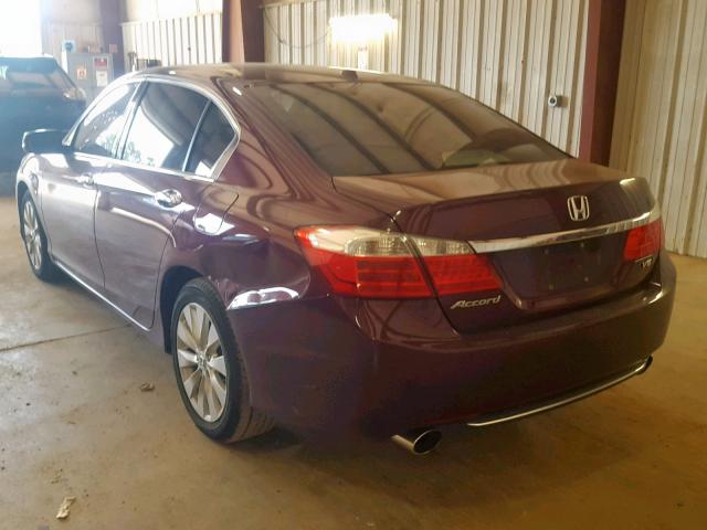 1HGCR3F85DA020277 - 2013 HONDA ACCORD EXL BURGUNDY photo 3