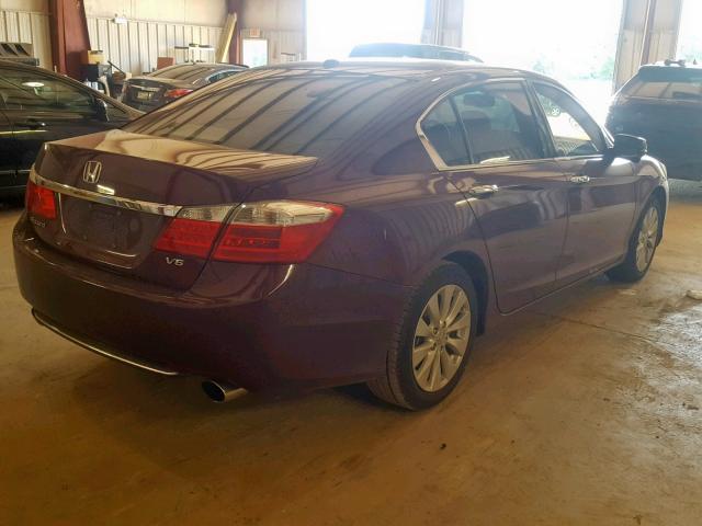 1HGCR3F85DA020277 - 2013 HONDA ACCORD EXL BURGUNDY photo 4