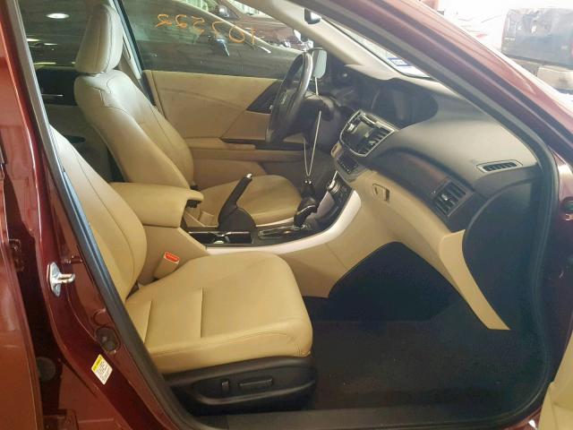 1HGCR3F85DA020277 - 2013 HONDA ACCORD EXL BURGUNDY photo 5