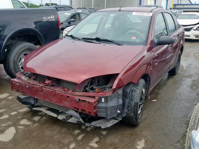 1FAHP34N07W129200 - 2007 FORD FOCUS ZX4 BURGUNDY photo 2