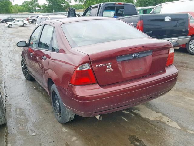 1FAHP34N07W129200 - 2007 FORD FOCUS ZX4 BURGUNDY photo 3