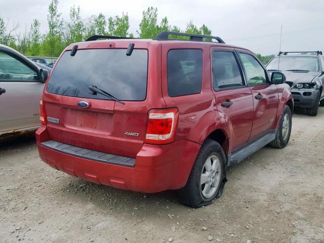 1FMCU93Z38KC80198 - 2008 FORD ESCAPE XLT RED photo 4