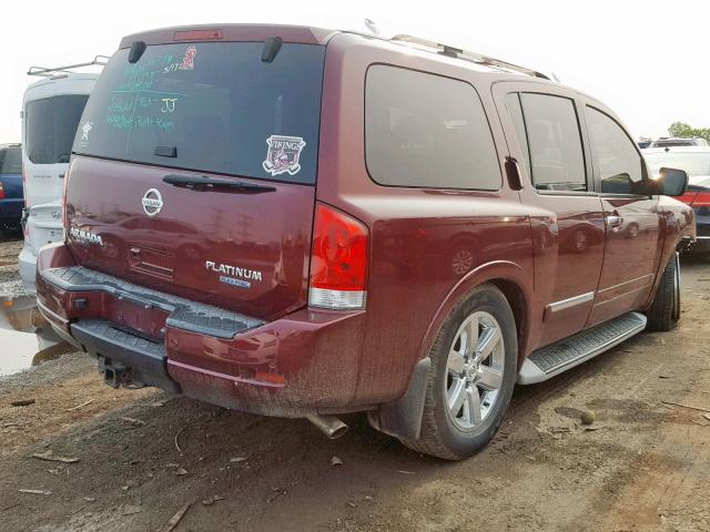 5N1BA0NE6AN600063 - 2010 NISSAN ARMADA PLA BURGUNDY photo 4