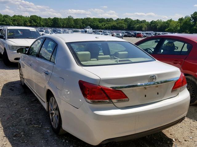 4T1BK3DB0BU387513 - 2011 TOYOTA AVALON BAS WHITE photo 3