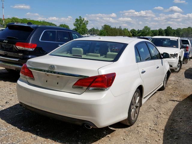 4T1BK3DB0BU387513 - 2011 TOYOTA AVALON BAS WHITE photo 4