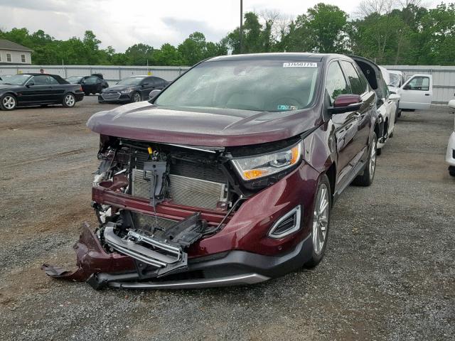 2FMPK4K80HBB58704 - 2017 FORD EDGE TITAN MAROON photo 2