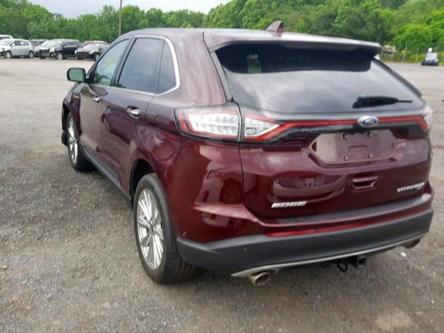 2FMPK4K80HBB58704 - 2017 FORD EDGE TITAN MAROON photo 3