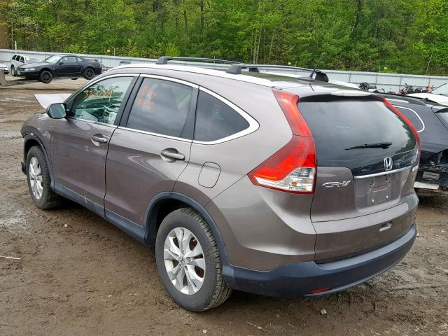 5J6RM4H77DL058142 - 2013 HONDA CR-V EXL BROWN photo 3