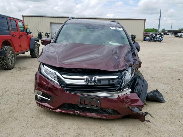 5FNRL6H9XJB067549 - 2018 HONDA ODYSSEY EL RED photo 9