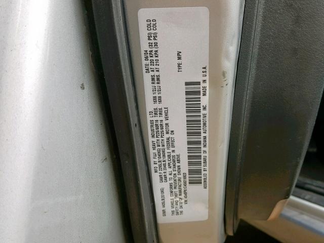 4S4BP61C456316923 - 2005 SUBARU LEGACY OUT GRAY photo 10