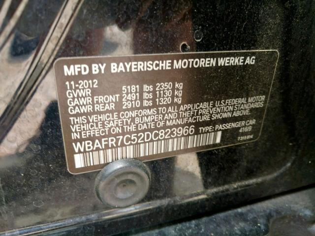 WBAFR7C52DC823966 - 2013 BMW 535 I BLACK photo 10