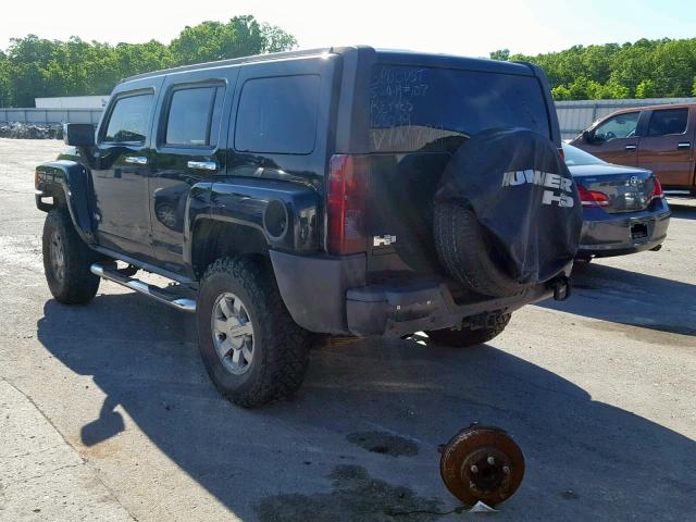 5GTDN13E378137261 - 2007 HUMMER H3 BLACK photo 3