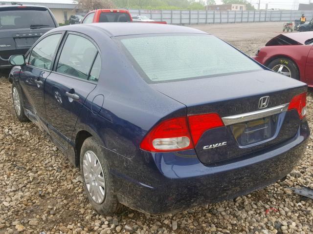 19XFA16389E027191 - 2009 HONDA CIVIC VP BLUE photo 3