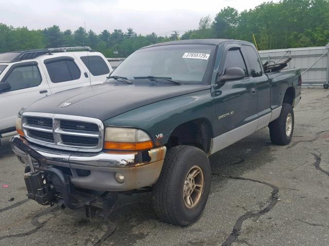 1B7GG22X1WS605268 - 1998 DODGE DAKOTA GREEN photo 2