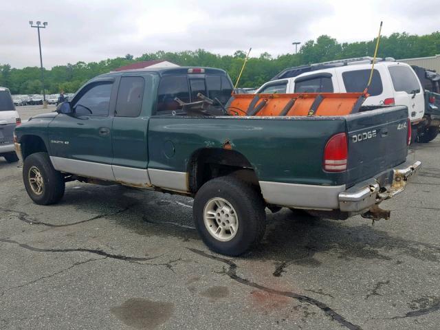 1B7GG22X1WS605268 - 1998 DODGE DAKOTA GREEN photo 3