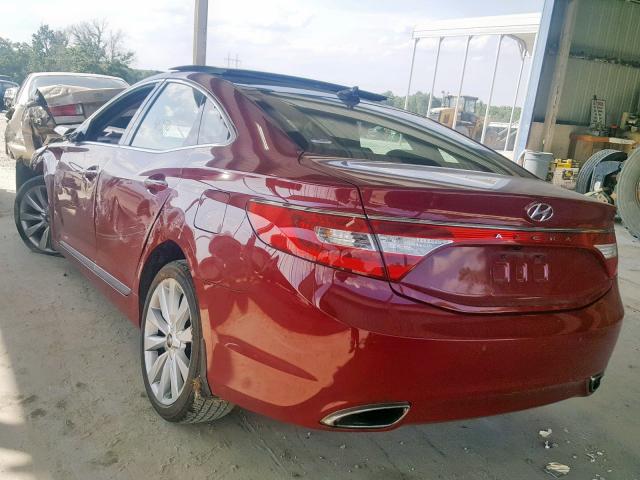 KMHFH4JGXEA412896 - 2014 HYUNDAI AZERA GLS RED photo 3