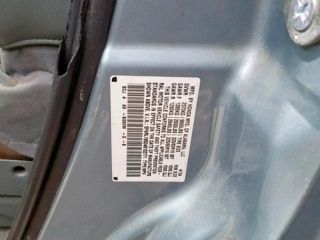 5FNRL18924B102771 - 2004 HONDA ODYSSEY EX BLUE photo 10