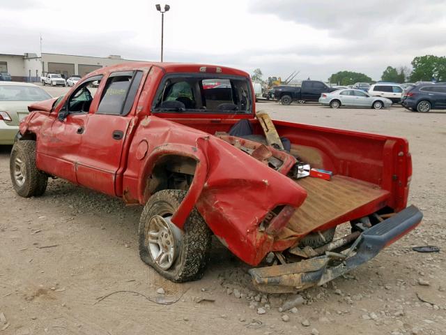 1B7GG2AN21S205275 - 2001 DODGE DAKOTA QUA RED photo 3