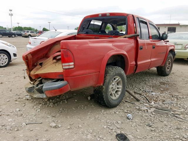 1B7GG2AN21S205275 - 2001 DODGE DAKOTA QUA RED photo 4