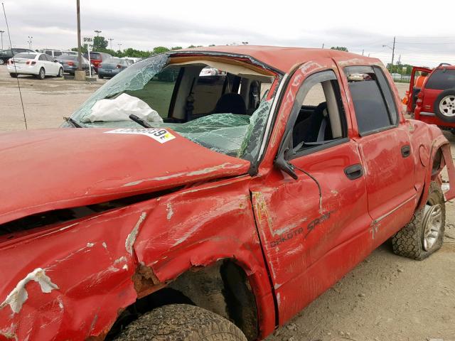 1B7GG2AN21S205275 - 2001 DODGE DAKOTA QUA RED photo 9