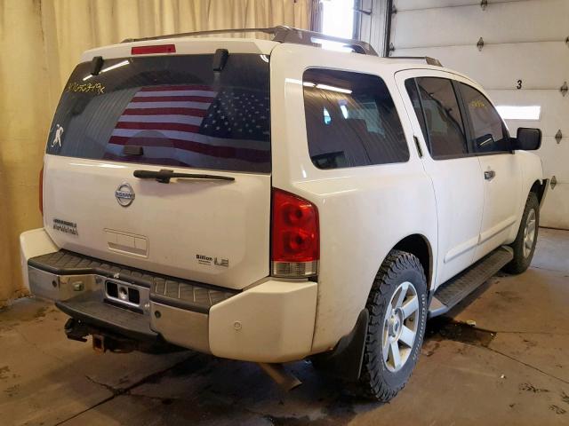 5N1AA08B94N741405 - 2004 NISSAN ARMADA SE WHITE photo 4