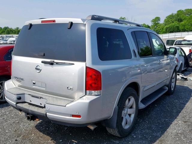 5N1AA08C88N626809 - 2008 NISSAN ARMADA SE SILVER photo 4