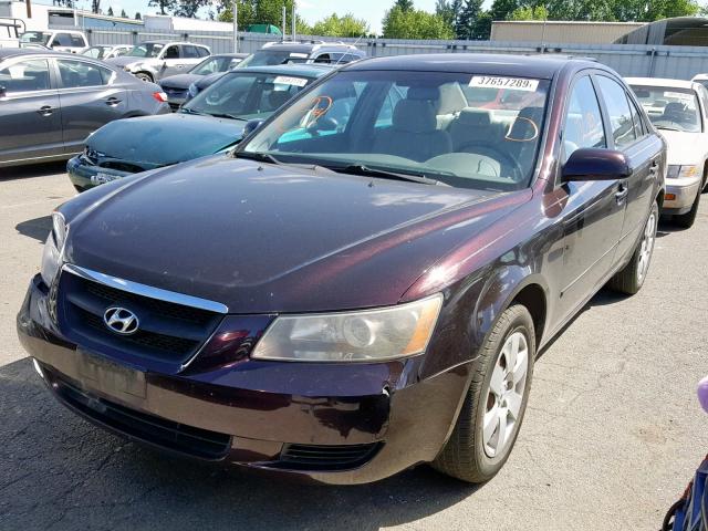 KMHET46C76A082166 - 2006 HYUNDAI SONATA GL BURGUNDY photo 2