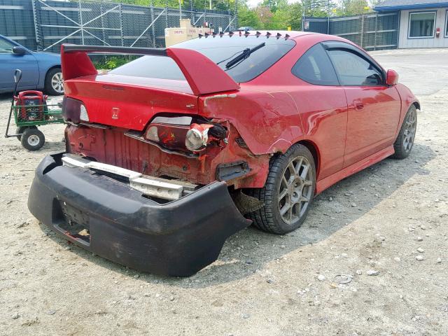 JH4DC53034S008197 - 2004 ACURA RSX TYPE-S RED photo 4