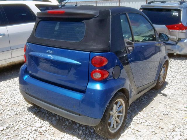 WMEEK31X28K140680 - 2008 SMART FORTWO PAS 蓝色 照片 4