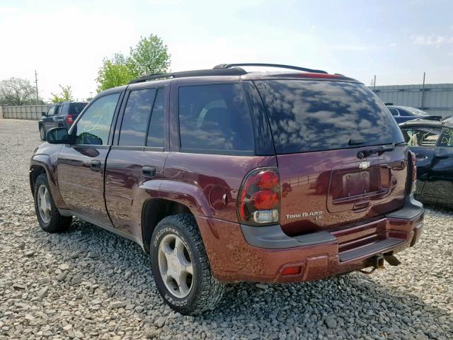 1GNDT13S062352074 - 2006 CHEVROLET TRAILBLAZE BURGUNDY photo 3