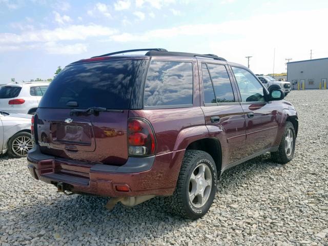 1GNDT13S062352074 - 2006 CHEVROLET TRAILBLAZE BURGUNDY photo 4