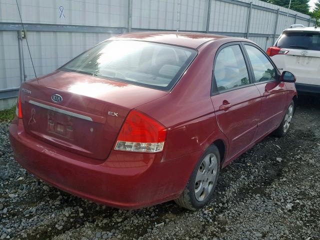 KNAFE122685522241 - 2008 KIA SPECTRA EX BURGUNDY photo 4