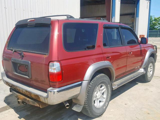 JT3HN86R010336648 - 2001 TOYOTA 4RUNNER SR MAROON photo 4