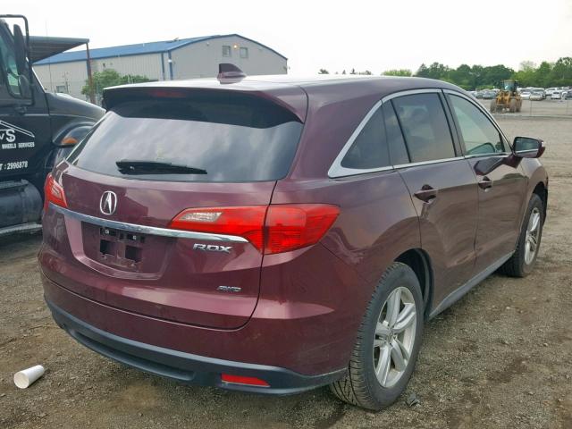 5J8TB4H51FL024069 - 2015 ACURA RDX TECHNO MAROON photo 4