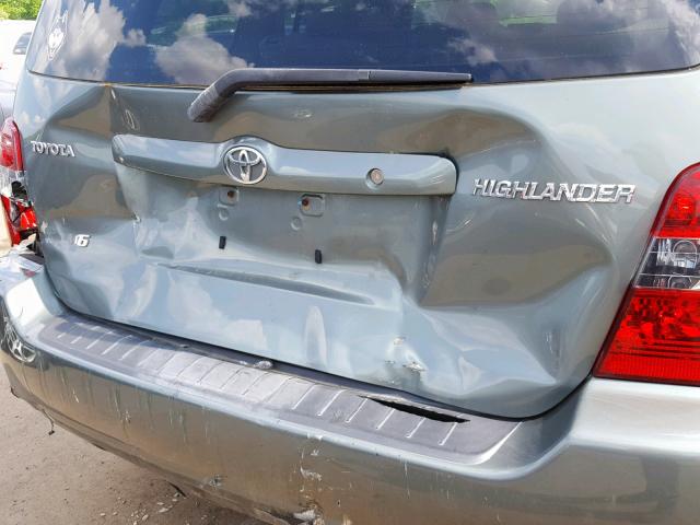 JTEGP21A870138341 - 2007 TOYOTA HIGHLANDER GREEN photo 9