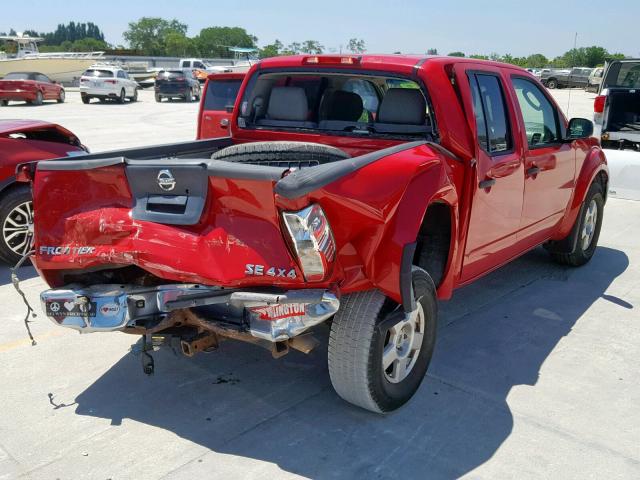 1N6AD07W27C446241 - 2007 NISSAN FRONTIER C RED photo 4