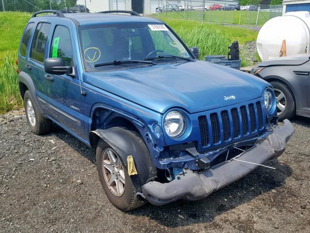 1J4GL48K54W270518 - 2004 JEEP LIBERTY SP BLUE photo 1