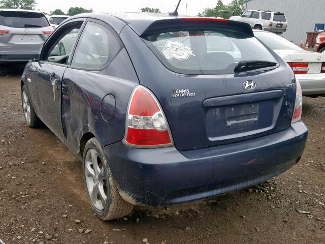 KMHCN36C48U080999 - 2008 HYUNDAI ACCENT SE BLUE photo 3