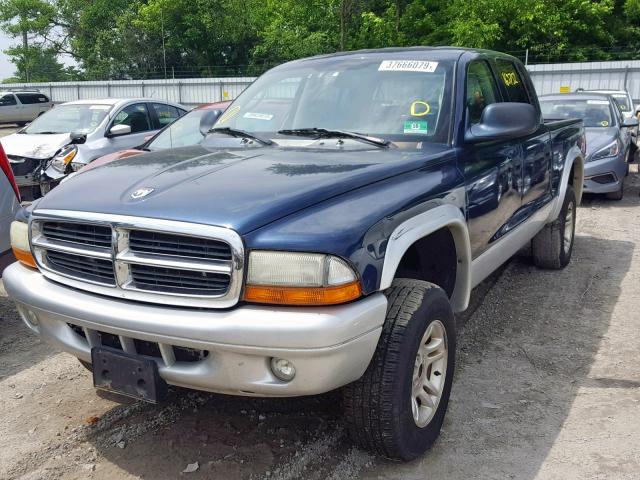 1D7HG48N94S521191 - 2004 DODGE DAKOTA QUA BLUE photo 2