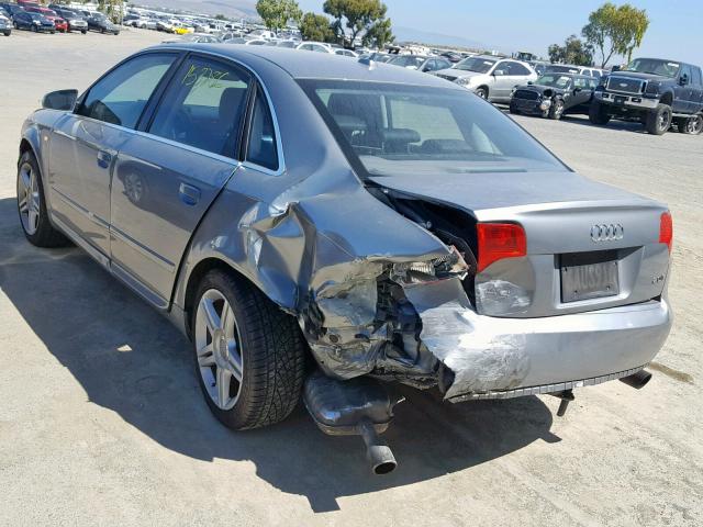 WAUAF78E68A095534 - 2008 AUDI A4 2.0T SILVER photo 3