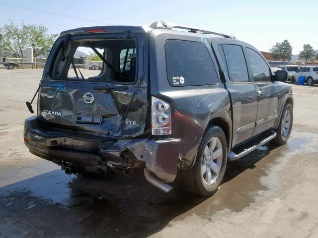 5N1AA08D38N628816 - 2008 NISSAN ARMADA SE GRAY photo 4