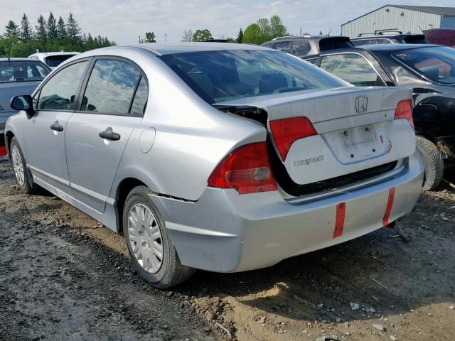 2HGFA16377H033163 - 2007 HONDA CIVIC DX SILVER photo 3