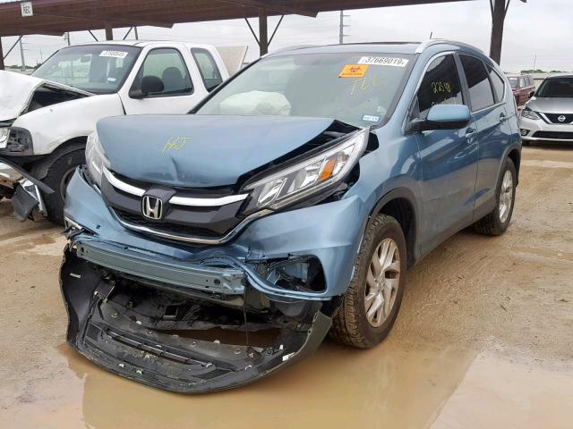 2HKRM3H7XFH551904 - 2015 HONDA CR-V EXL BLUE photo 2