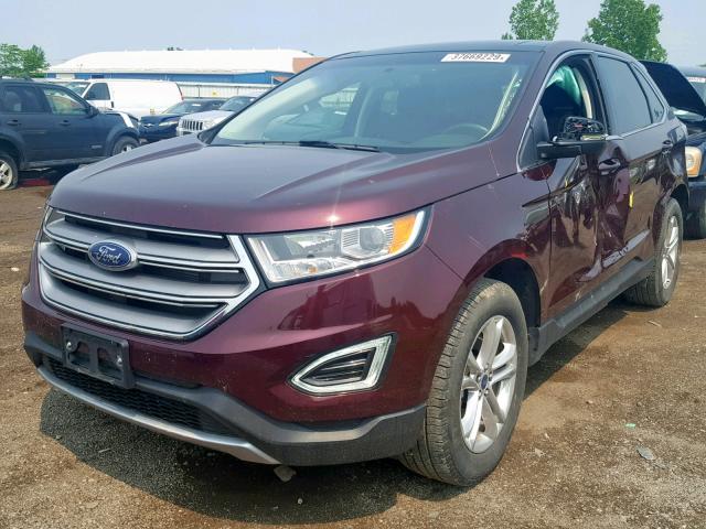 2FMPK4J83HBB41543 - 2017 FORD EDGE SEL PURPLE photo 2